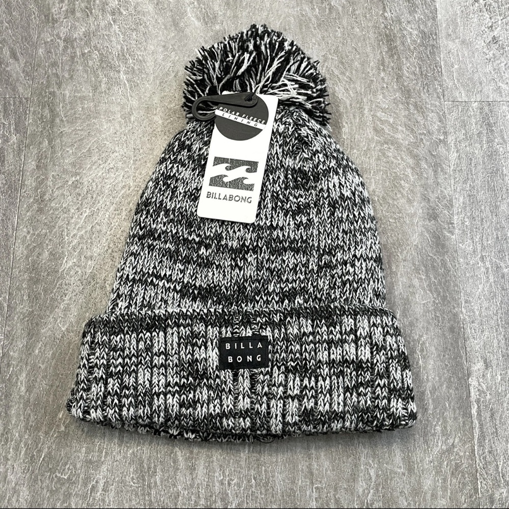 Billabong Vince Pom Cuffed Knit Beanie Hat